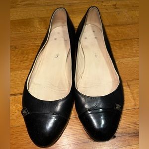 Chanel black ballet flats size 39